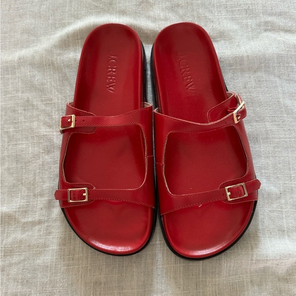 J. Crew Colbie Buckle Sandals in Red Leather - Picture 2 of 6